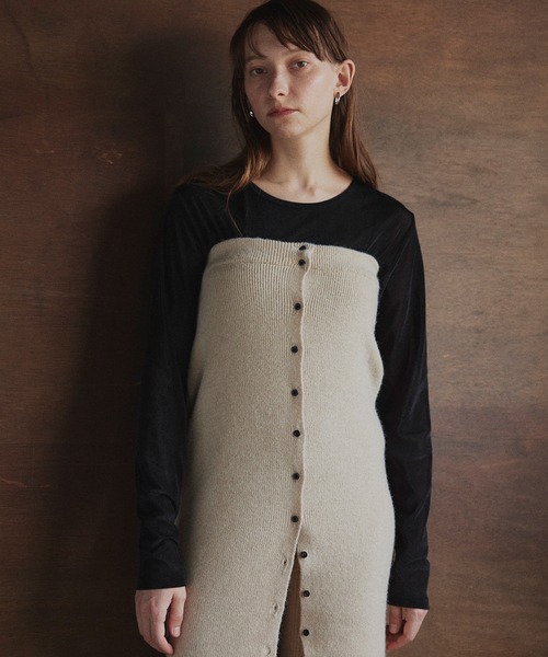 LIAN(リアン)の「2WAYニットスカートビスチェ(スカート・レディース・アイボリー/ブラック/グレー・FREE)」の4枚目の写真