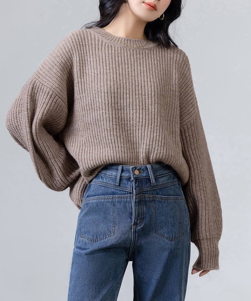 【セール】レディース 長袖ボリューム袖グリッターラメニットプルオーバー（ニット/セーター）｜DAY CLOSET（デイ クローゼット）