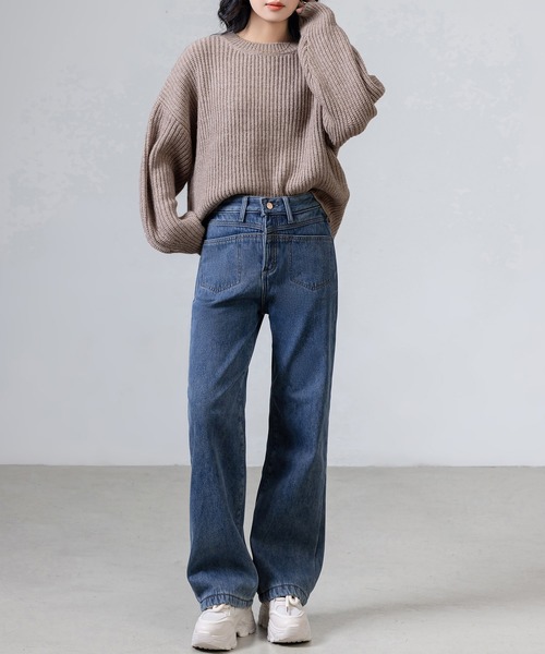 DAY CLOSET(デイ クローゼット)の「レディース 長袖ボリューム袖グリッターラメニットプルオーバー(ニット/セーター・レディース・グレー/レッド/ライトブラウン・FREE)」の14枚目の写真