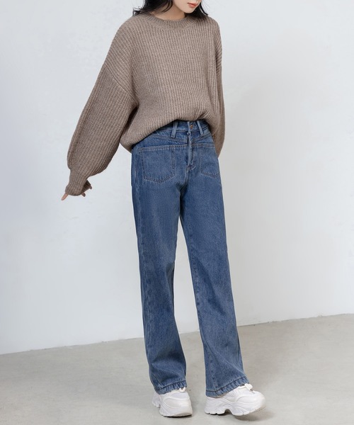 DAY CLOSET(デイ クローゼット)の「レディース 長袖ボリューム袖グリッターラメニットプルオーバー(ニット/セーター・レディース・グレー/レッド/ライトブラウン・FREE)」の16枚目の写真