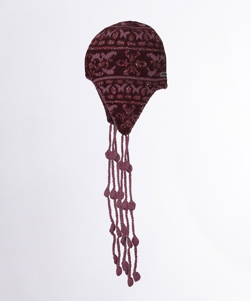 SCULPTOR(スカルプター)の「Sequin Nordic Earflap Beanie/シークインノルディックイヤーフラップビーニー(ニットキャップ/ビーニー・レディース・ダークパープル/ライトベージュ/ホワイト・FREE)」の5枚目の写真