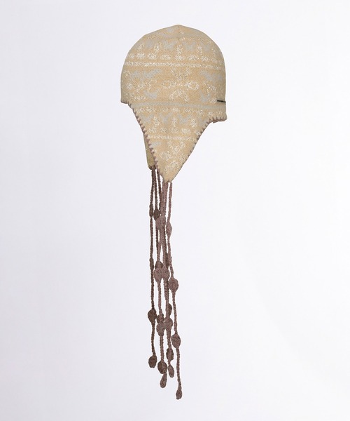 SCULPTOR(スカルプター)の「Sequin Nordic Earflap Beanie/シークインノルディックイヤーフラップビーニー(ニットキャップ/ビーニー・レディース・ダークパープル/ライトベージュ/ホワイト・FREE)」の8枚目の写真
