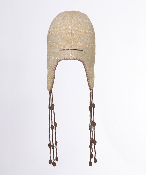 SCULPTOR(スカルプター)の「Sequin Nordic Earflap Beanie/シークインノルディックイヤーフラップビーニー(ニットキャップ/ビーニー・レディース・ダークパープル/ライトベージュ/ホワイト・FREE)」の9枚目の写真