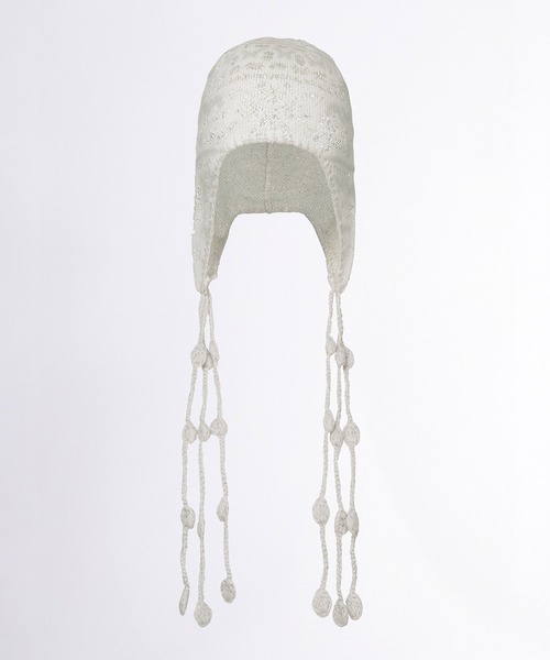 SCULPTOR(スカルプター)の「Sequin Nordic Earflap Beanie/シークインノルディックイヤーフラップビーニー(ニットキャップ/ビーニー・レディース・ダークパープル/ライトベージュ/ホワイト・FREE)」の10枚目の写真