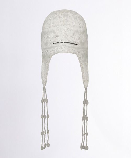 SCULPTOR(スカルプター)の「Sequin Nordic Earflap Beanie/シークインノルディックイヤーフラップビーニー(ニットキャップ/ビーニー・レディース・ダークパープル/ライトベージュ/ホワイト・FREE)」の12枚目の写真
