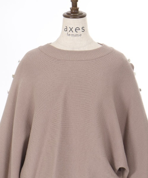 axes femme(アクシーズファム)の「2WAYケープ風ニットプルオーバー(ニット/セーター・レディース・ブラック/モカ/キナリ・FREE)」の10枚目の写真