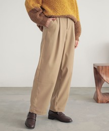 微起毛ワンタックテーパードパンツ