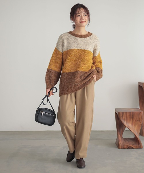 n'OrLABEL(ノアールレーベル)の「微起毛ワンタックテーパードパンツ(その他パンツ・レディース・ベージュ/チャコール/ブラック・1/2)」の7枚目の写真