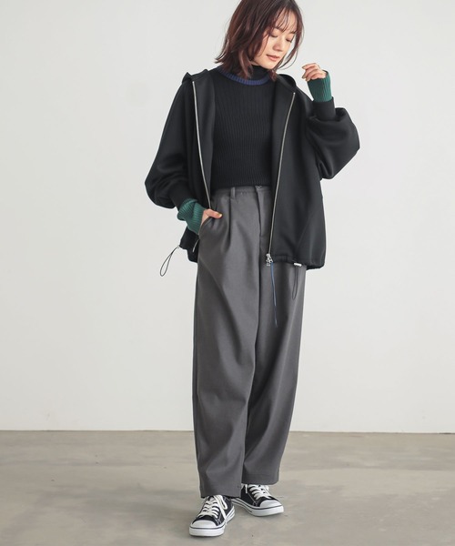 n'OrLABEL(ノアールレーベル)の「微起毛ワンタックテーパードパンツ(その他パンツ・レディース・ベージュ/チャコール/ブラック・1/2)」の14枚目の写真