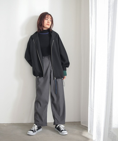 n'OrLABEL(ノアールレーベル)の「微起毛ワンタックテーパードパンツ(その他パンツ・レディース・ベージュ/チャコール/ブラック・1/2)」の15枚目の写真