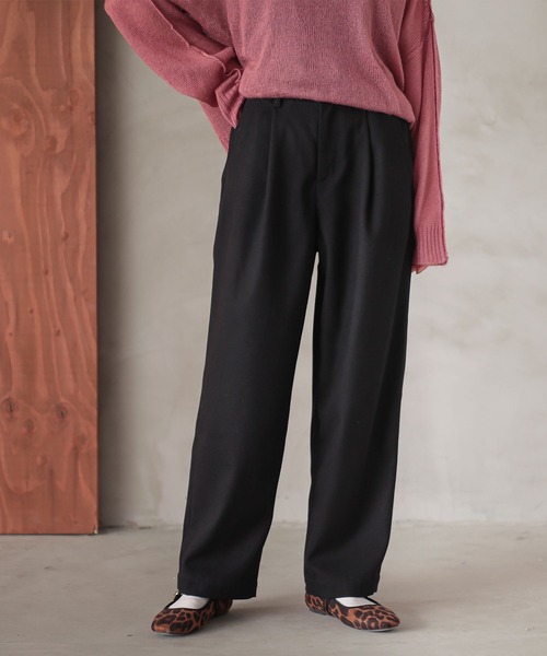 n'OrLABEL(ノアールレーベル)の「微起毛ワンタックテーパードパンツ(その他パンツ・レディース・ベージュ/チャコール/ブラック・1/2)」の16枚目の写真