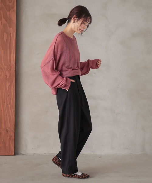 n'OrLABEL(ノアールレーベル)の「微起毛ワンタックテーパードパンツ(その他パンツ・レディース・ベージュ/チャコール/ブラック・1/2)」の18枚目の写真