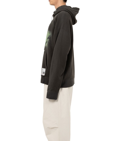 セール】Smily Face Print Distressed Hoodie（スウェット