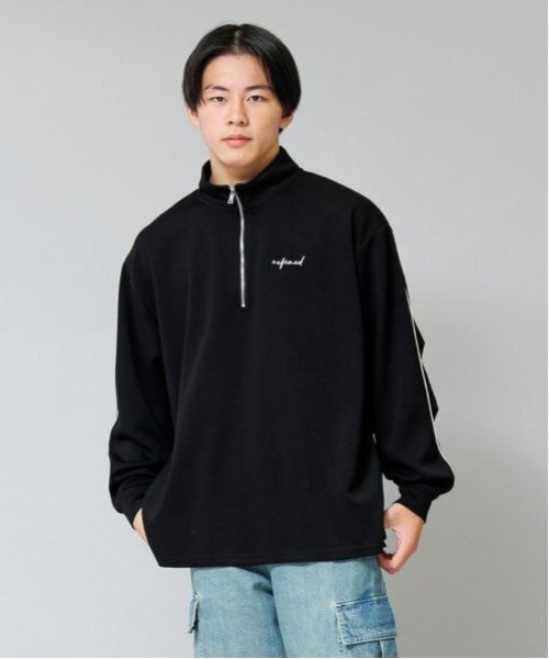 GLAZOS（グラソス）の「【大人向けサイズあり】【あったか保温/速乾】ダンボールニット・ハーフジッププルオーバー（スウェット・キッズ・ライトグレー/ブラック・LL/S/M/L）」の2枚目の写真