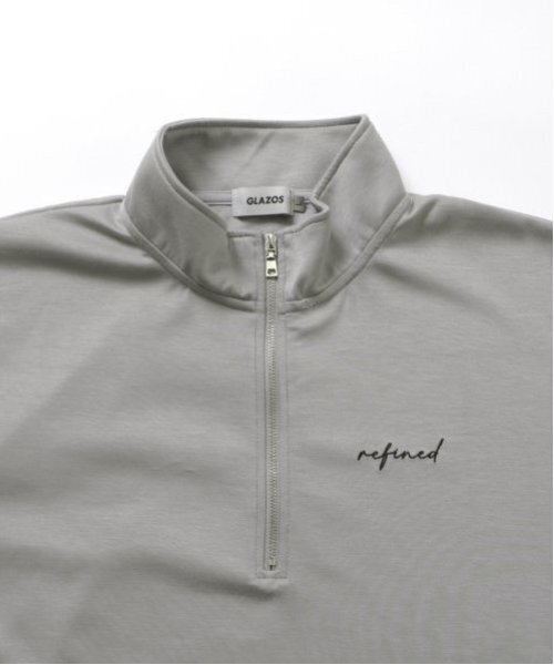 GLAZOS（グラソス）の「【大人向けサイズあり】【あったか保温/速乾】ダンボールニット・ハーフジッププルオーバー（スウェット・キッズ・ライトグレー/ブラック・LL/S/M/L）」の9枚目の写真
