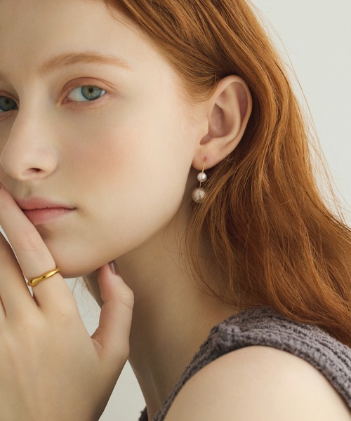 CENE（セネ）の「【CENE】セネ/ダブルパールピアス（ピアス（両耳用）・レディース・ゴールド/シルバー・FREE）」の3枚目の写真