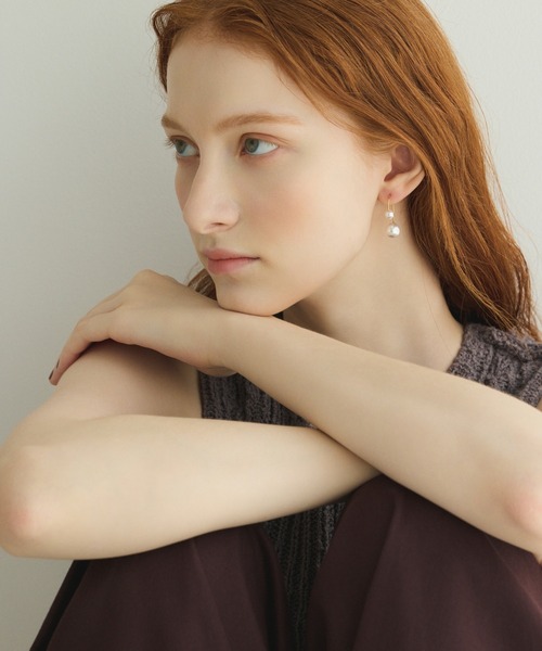 CENE（セネ）の「【CENE】セネ/ダブルパールピアス（ピアス（両耳用）・レディース・ゴールド/シルバー・FREE）」の6枚目の写真