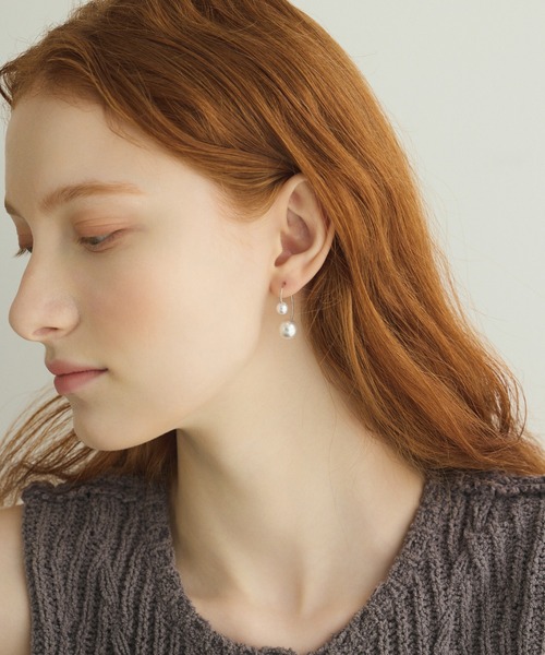 CENE（セネ）の「【CENE】セネ/ダブルパールピアス（ピアス（両耳用）・レディース・ゴールド/シルバー・FREE）」の11枚目の写真