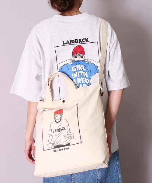 Red Cap Girl（レッドキャプガール）の「(LG)【Red Cap Girl】2WAY キャンバス ショルダー & トートバッグ（トートバッグ・メンズ・アイボリー系1/アイボリー系2/アイボリー系3/アイボリー系4・ONE SIZE）」の10枚目の写真