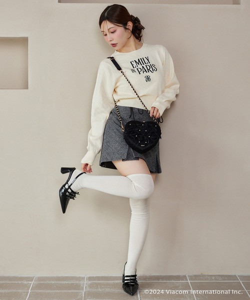 one after another NICE CLAUP（ワンアフターアナザーナイスクラップ）の「【 EMILY IN PARIS × one after another NICECLAUP 】ケーブルニット（ニット/セーター・レディース・オフホワイト/ブラック/ピンク/レッド・FREE）」の12枚目の写真