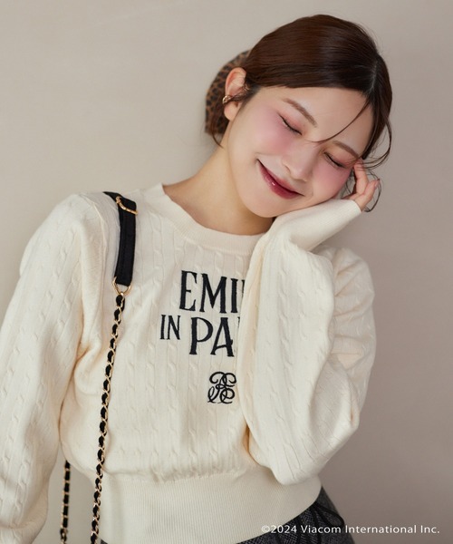 one after another NICE CLAUP（ワンアフターアナザーナイスクラップ）の「【 EMILY IN PARIS × one after another NICECLAUP 】ケーブルニット（ニット/セーター・レディース・オフホワイト/ブラック/ピンク/レッド・FREE）」の14枚目の写真