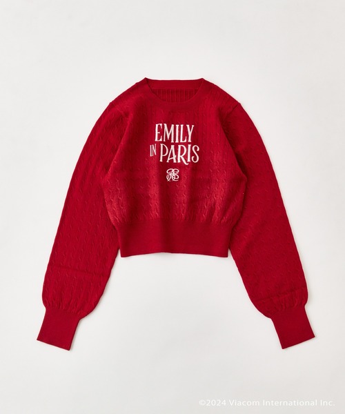 one after another NICE CLAUP（ワンアフターアナザーナイスクラップ）の「【 EMILY IN PARIS × one after another NICECLAUP 】ケーブルニット（ニット/セーター・レディース・オフホワイト/ブラック/ピンク/レッド・FREE）」の10枚目の写真