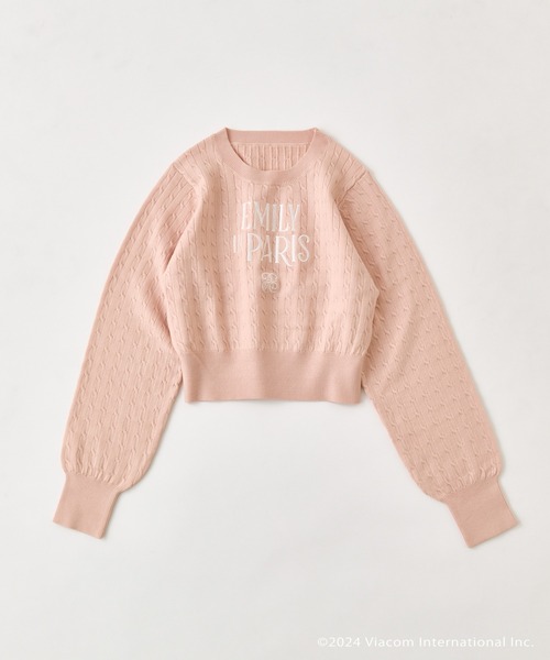 one after another NICE CLAUP（ワンアフターアナザーナイスクラップ）の「【 EMILY IN PARIS × one after another NICECLAUP 】ケーブルニット（ニット/セーター・レディース・オフホワイト/ブラック/ピンク/レッド・FREE）」の9枚目の写真
