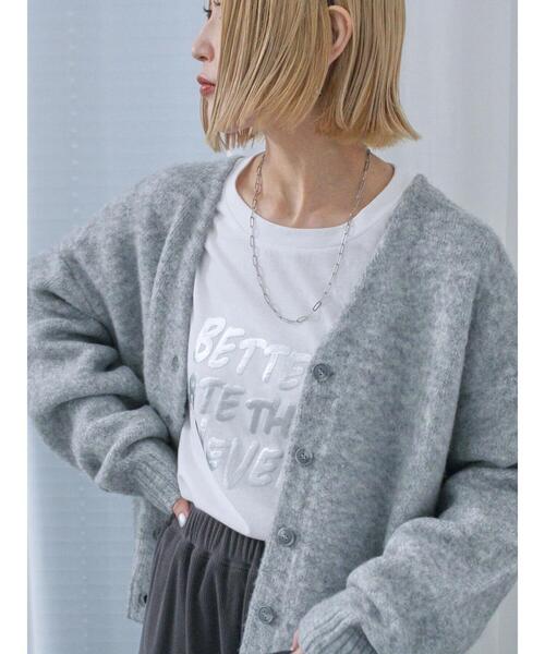 Samansa Mos2 blue（サマンサモスモスブルー）の「◎アソートシャギーニットカーディガン（カーディガン/ボレロ・レディース・オレンジ/ダークブラウン/サックスブルー/グレー・F）」の2枚目の写真