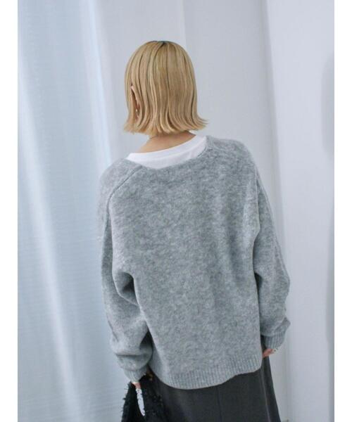 Samansa Mos2 blue（サマンサモスモスブルー）の「◎アソートシャギーニットカーディガン（カーディガン/ボレロ・レディース・オレンジ/ダークブラウン/サックスブルー/グレー・F）」の7枚目の写真