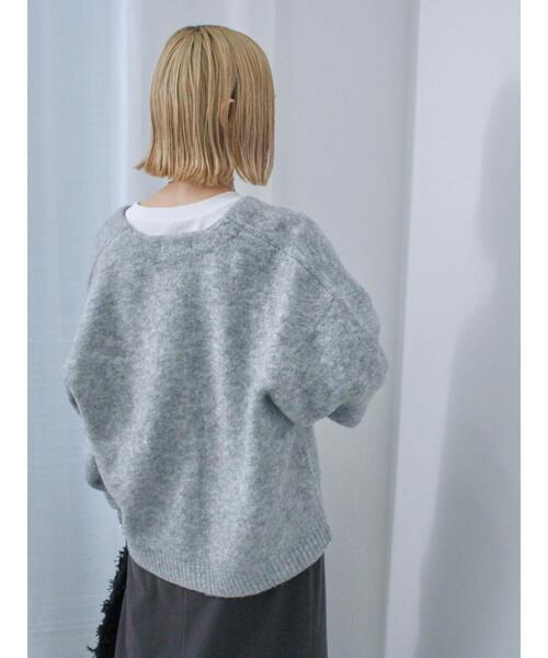 Samansa Mos2 blue（サマンサモスモスブルー）の「◎アソートシャギーニットカーディガン（カーディガン/ボレロ・レディース・オレンジ/ダークブラウン/サックスブルー/グレー・F）」の8枚目の写真