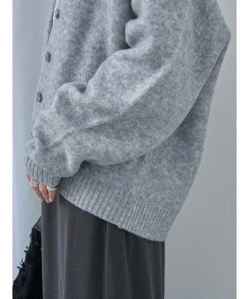 Samansa Mos2 blue（サマンサモスモスブルー）の「◎アソートシャギーニットカーディガン（カーディガン/ボレロ・レディース・オレンジ/ダークブラウン/サックスブルー/グレー・F）」の11枚目の写真