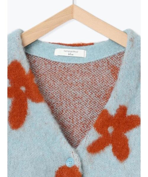 Samansa Mos2 blue（サマンサモスモスブルー）の「◎アソートシャギーニットカーディガン（カーディガン/ボレロ・レディース・オレンジ/ダークブラウン/サックスブルー/グレー・F）」の13枚目の写真