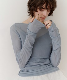 LA BELLE ETUDE | ロングスリーブボートネックシアーTOPS(Tシャツ/カットソー)