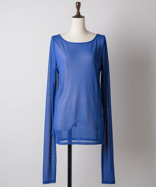 ロングスリーブボートネックシアーTOPS（Tシャツ/カットソー