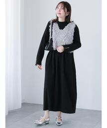 ハイネック切替ワンピース