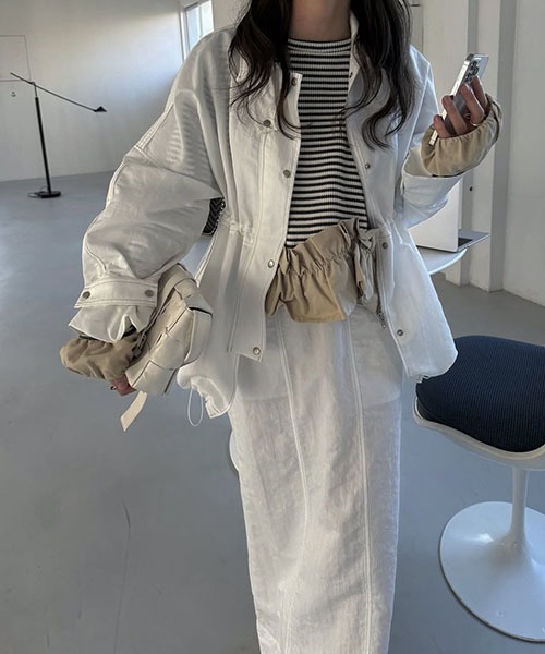 WILLFULLY（ウィルフリー）の「flap pocket bi color stitch pencil nylon SK（スカート・レディース・ホワイト/ベージュ/グレー系その他・FREE）」の18枚目の写真