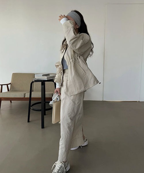 flap pocket bi color stitch pencil nylon SK（スカート）｜WILLFULLY