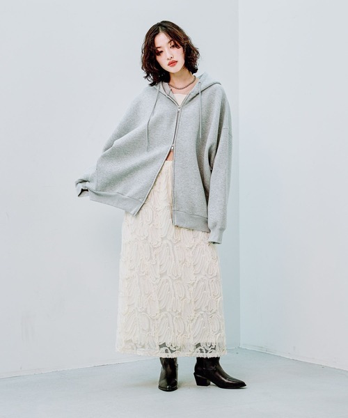 LEPSIM（レプシィム）の「クラフトレーススカート　284102（スカート・レディース・ブラック/アイボリー・FREE）」の10枚目の写真