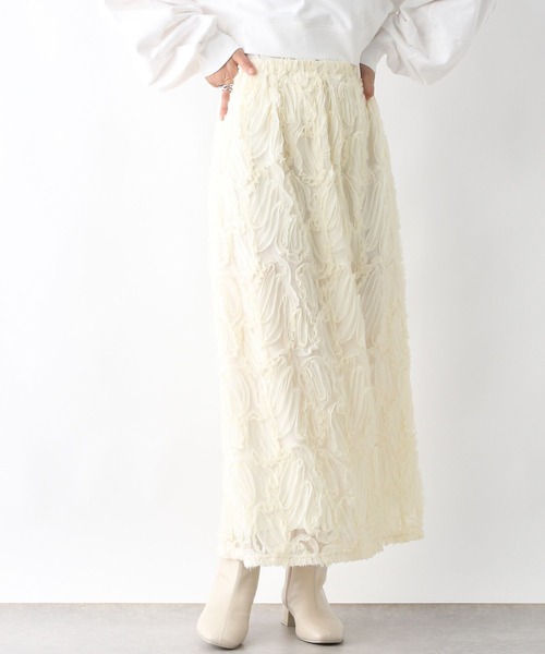 LEPSIM（レプシィム）の「クラフトレーススカート　284102（スカート・レディース・ブラック/アイボリー・FREE）」の5枚目の写真