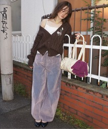 musubore（ムスボレ）の「flocky wide denim PT / フロッキーデニムパンツ（デニムパンツ）」