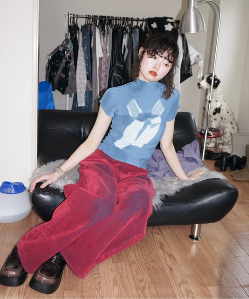 musubore（ムスボレ）の「flocky wide denim PT / フロッキー