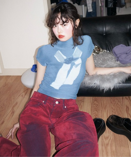 musubore（ムスボレ）の「flocky wide denim PT / フロッキーデニム