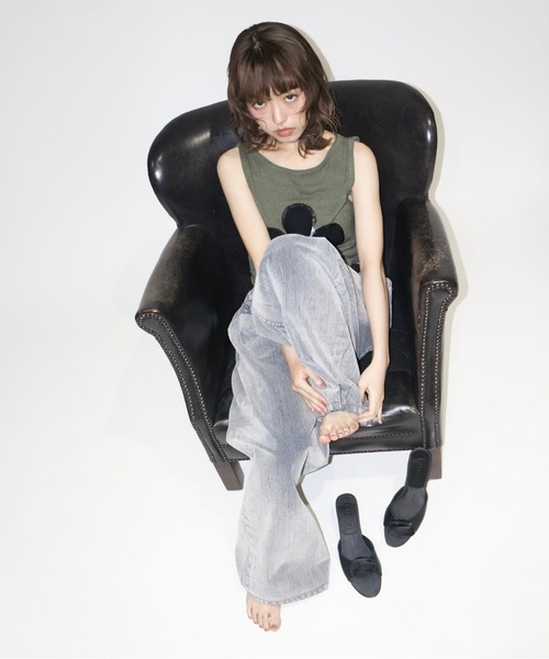 musubore（ムスボレ）の「flocky wide denim PT / フロッキーデニム