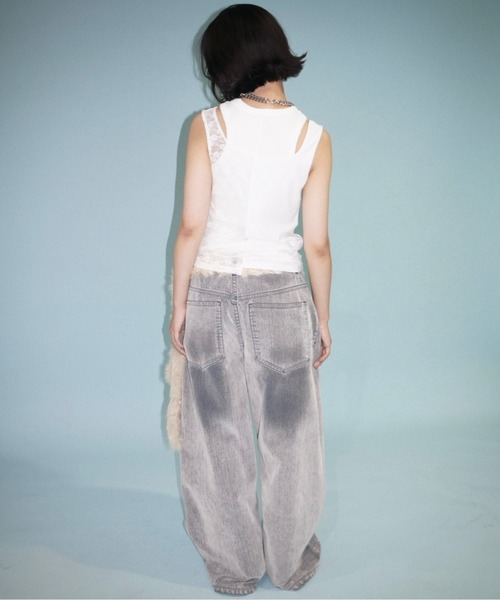 flocky wide denim PT / フロッキーデニムパンツ（デニムパンツ