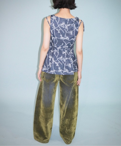 フロッキーデニムパンツ　musubore flocky wide denim PT / フロッキーデニムパンツ（デニムパンツ