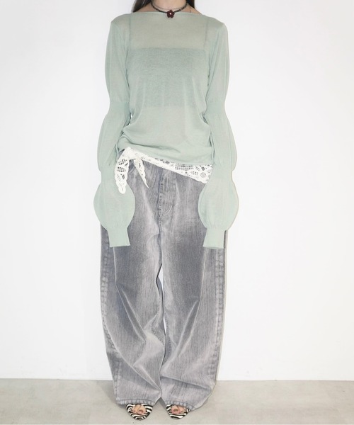 flocky wide denim PT / フロッキーデニムパンツ(デニムパンツ flocky wide denim PT / フロッキーデニムパンツ(デニムパンツ