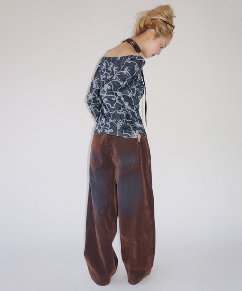 flocky wide denim PT / フロッキーデニムパンツ（デニムパンツ