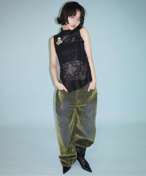 flocky wide denim PT / フロッキーデニムパンツ（デニムパンツ