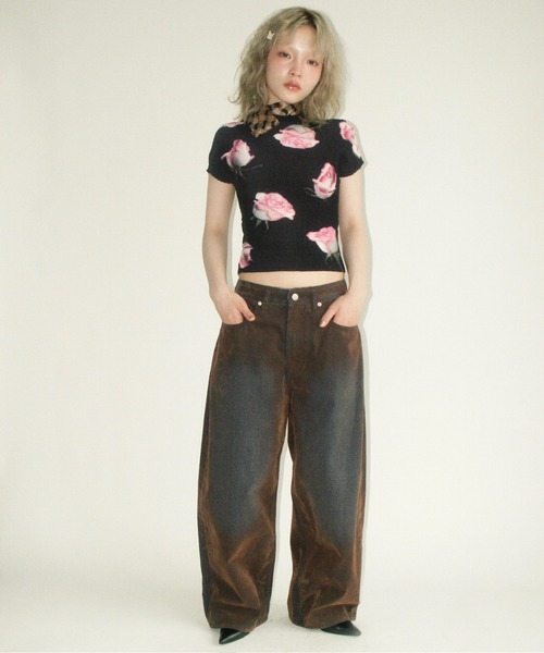 musubore flocky wide denim PT / フロッキーデニム flocky wide denim PT / フロッキーデニムパンツ（デニムパンツ