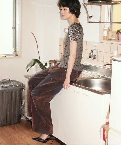 flocky wide denim PT / フロッキーデニムパンツ（デニムパンツ